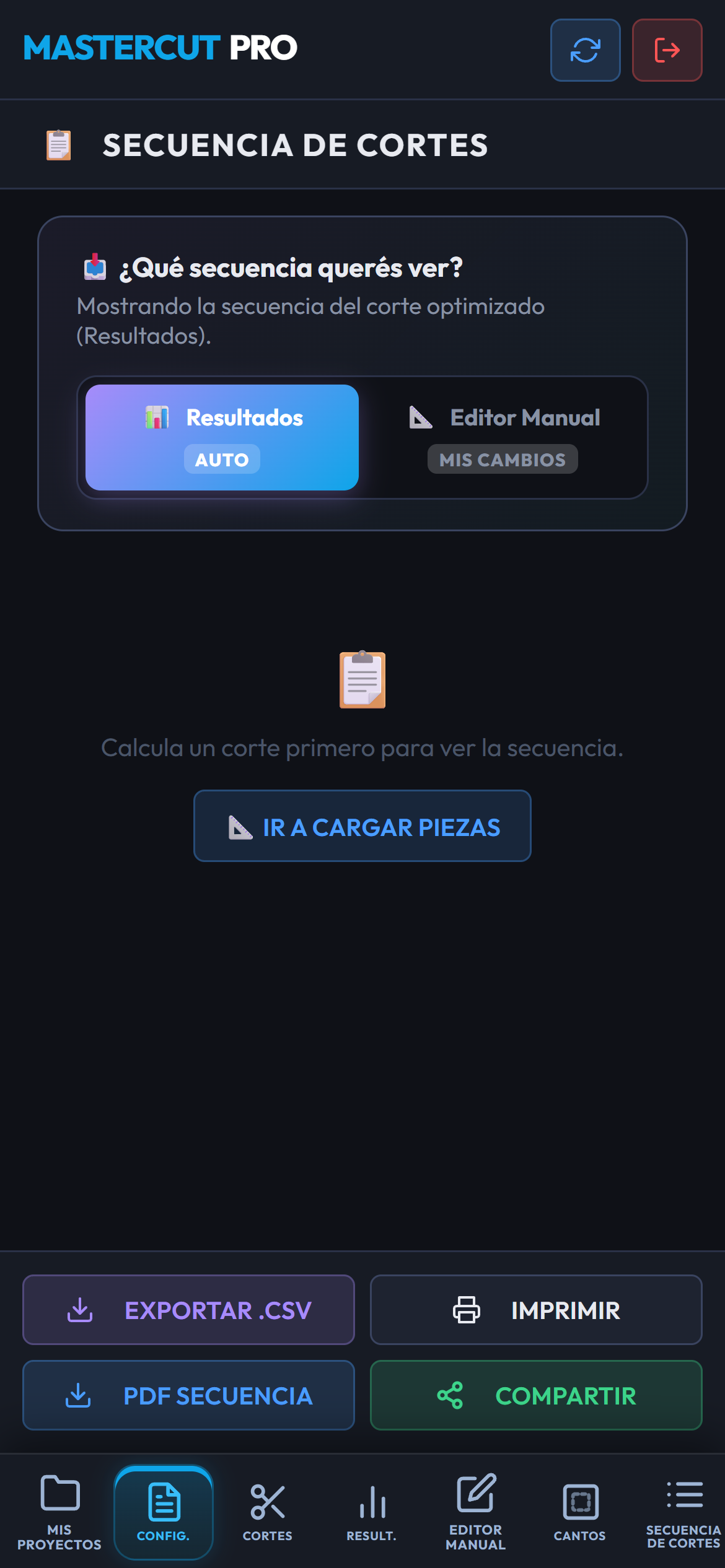 Secuencia de Cortes Mobile